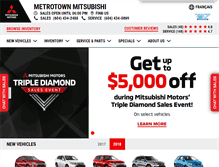 Tablet Screenshot of metrotownmitsubishi.ca